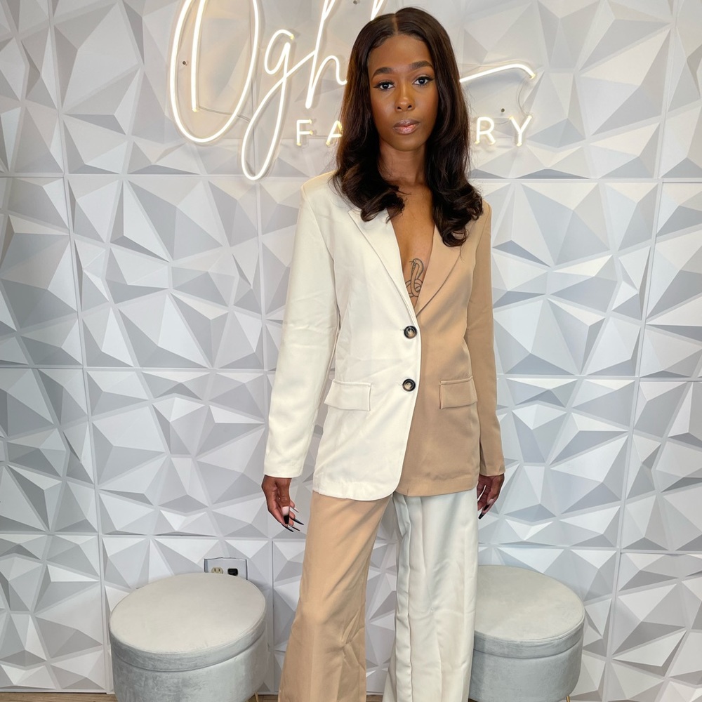 Half and half blazer set